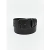 LCW ACCESSORIES Siyah Deri Görünümlü Erkek Kemer