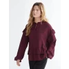 LCWAIKIKI Classic Bordo Bağlamalı Yaka Oversize Fırfırlı Bluz