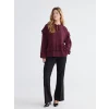 LCWAIKIKI Classic Bordo Bağlamalı Yaka Oversize Fırfırlı Bluz