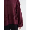 LCWAIKIKI Classic Bordo Bağlamalı Yaka Oversize Fırfırlı Bluz