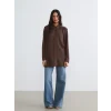 LCW Modest Kahverengi Büzgülü Oversize Kadın Gömlek Tunik