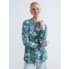 LCW Grace Mavi Bisiklet Yaka Desenli Bluz