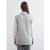 LCW Modest Gri Bisiklet Yaka Nakışlı Kadın Triko Süveter