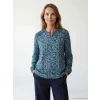 LCW Grace Mavi Kaçık Yaka Desenli Bluz