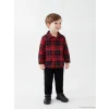 LCW baby Kırmızı Ekose Erkek Bebek Gömlek ve Pantolon