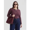 LCWAIKIKI Classic Bordo Bisiklet Yaka Fitilli Kadın Body