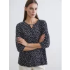 LCW Grace Lacivert Bisiklet Yaka Puantiyeli Bluz