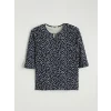 LCW Grace Lacivert Bisiklet Yaka Puantiyeli Bluz