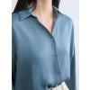 LCWAIKIKI Classic Petrol Saten Kadın Gömlek