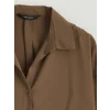 LCW Vision Kahverengi Oversize Kadın Gömlek