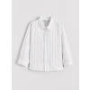 LCW Kids Ekru Uzun Kollu Çizgili Erkek Çocuk Gömlek