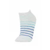 Defacto Y2443A6GR2 Gri 5li Pamuklu Çizgili Patik Çorap Erkek Çocuk