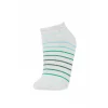 Defacto Y2443A6GR2 Gri 5li Pamuklu Çizgili Patik Çorap Erkek Çocuk
