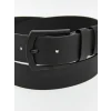 LCW ACCESSORIES Siyah Deri Görünümlü Erkek Kemer