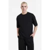 Defacto B4844AXBK81 Siyah LOOSE FIT Nefes Alabilen Kumaş Tişört