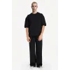 Defacto B4844AXBK81 Siyah LOOSE FIT Nefes Alabilen Kumaş Tişört