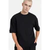 Defacto B4844AXBK81 Siyah LOOSE FIT Nefes Alabilen Kumaş Tişört
