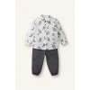 Defacto G7107A5WT34 Beyaz 2li Takım Desenli Gömlek Pantolon Erkek Bebek