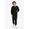 Defacto B6503A8BK81 Siyah Kapüşonlu Pike Fermuarlı Sweatshirt Erkek Çocuk