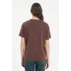 Defacto G8058AXBN340 Kahve %100 Pamuk Oversıze Spor Baskılı Tişört