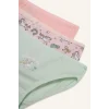 Defacto G8518A8PN190 Pembe %100 Pamuklu Unıcorn Baskılı Penye 3lü Slip Külot Kız Çocuk