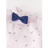 LCW baby Pembe Baskılı Erkek Bebek Gömlek ve Papyon 2li