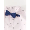 LCW baby Pembe Baskılı Erkek Bebek Gömlek ve Papyon 2li