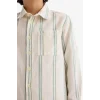 Defacto G6726A8ER238 Ekru Erkek Çocuk Çizgili Uzun Kollu Gömlek