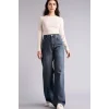 Defacto G8849AXNM34 Mavi %100 Pamuk Straıght Wıde Yüksek Bel Jean Pantolon