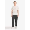 Defacto F9673AXGR67 Gri REGULAR FIT %100 Pamuk Çizgili Tişört
