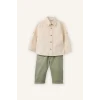 Defacto G7135A5BG286 Bej Müslin 2li Takım Gömlek Pantolon Erkek Bebek