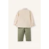 Defacto G7135A5BG286 Bej Müslin 2li Takım Gömlek Pantolon Erkek Bebek
