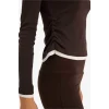 Defacto E6548AXBN267 Kahve Slim Fit Ribana Tişört