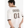 Defacto F8134AXER105 Ekru One Piece Loose Fıt Tişört