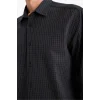 Defacto F9871AXBK27 Siyah Regular Fit Baskılı Gömlek