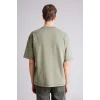 Defacto F8666AXKH440 Haki %100 Pamuk Boxy Fit Tişört
