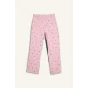 Defacto G1674AXPN149 Pembe Pijama Takımı Regular Fit Baskılı Kısa Kollu Üst Desenli Uzun Alt