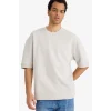 Defacto B4844AXGR368 Gri LOOSE FIT Nefes Alabilen Kumaş Tişört