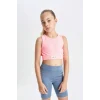 Defacto C9643A8PN49 Pembe Bisiklet Yaka Atlet Kız Çocuk