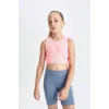 Defacto C9643A8PN49 Pembe Bisiklet Yaka Atlet Kız Çocuk
