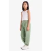 Defacto Z8779A6GN425 Yeşil Beli Lastikli Cepli Jogger Eşofman Altı Kız Çocuk