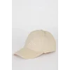 Defacto D8425A8BG286 Bej Nakışlı Keten Karışımlı Cap Şapka Kız Çocuk