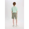 Defacto E6891A8KH447 Haki Waffle Şort Erkek Çocuk