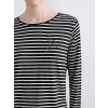 LCW Grace Siyah Bisiklet Yaka Çizgili Kadın Tişört
