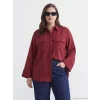 LCWAIKIKI Classic Bordo Oversize Kadın Gömlek
