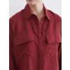 LCWAIKIKI Classic Bordo Oversize Kadın Gömlek