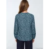 LCW Grace Mavi Kaçık Yaka Desenli Bluz