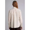 Defacto G9132AXER105 Ekru Relax Fıt Gömlek Yaka Uzun Kollu Gömlek
