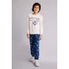Defacto G9973A8ER98 Ekru Regular Fıt 2li Pijama Takımı Erkek Çocuk