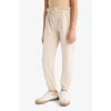 Defacto Z8779A6BG779 Bej Beli Lastikli Cepli Jogger Eşofman Altı Kız Çocuk